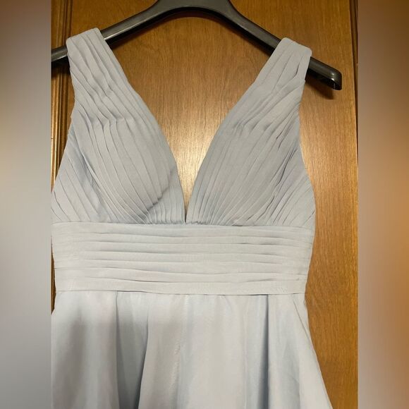 Chic Light Blue Tiered Maxi Dress - Picture 2 of 4